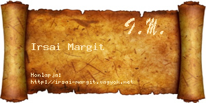 Irsai Margit névjegykártya